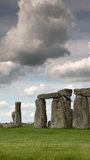 timelapse of the famous stone henge monument in wiltshire england in vertical format