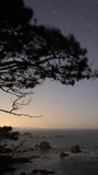 Time lapse footage of coastal scene, Playa Silencio, Cudillero, Spain in vertical