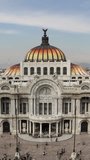 time lapse of the bella artes museum in mexico city in vertical