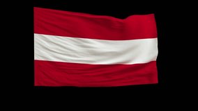 4K Highly Detailed Flag of Austria - Loopable with Luma Transparency