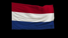 4K Highly Detailed Flag of Netherlands - Loopable with Luma Transparency