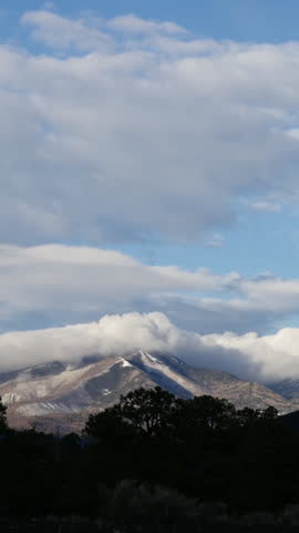Snowcapped Mountain Scenic Flagstaff Arizona Zoom In Vertical Video
