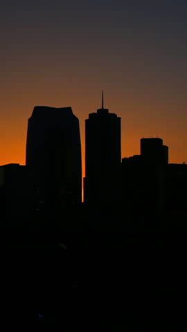 Downtown Denver Skyline Sunrise Timelapse Vertical Video 