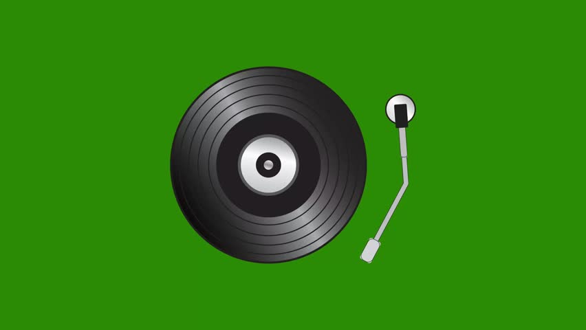 Vinyl, DJ, retro vintage music player template. Green screen background. Royalty-Free Stock Footage #3445467755