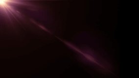 Loop of rays glow pink optical flare shine light from the top left animation on black abstract background. Side diagonal light optical lens flares shiny animation art background.  - Powered by Shutterstock - Get 15% off with code: PIKWIZARD15