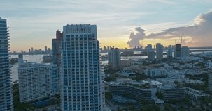 Miami Dade. Aerial view of Miami Beach. Skyline of Florida City. Miami aerial view, FL, USA. South Miami Beach.