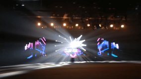 Stage with Laser rays light Concert. loop for concert, night club, music video, events, show, fashion, holiday, exhibition, LED screens and projection mapping.