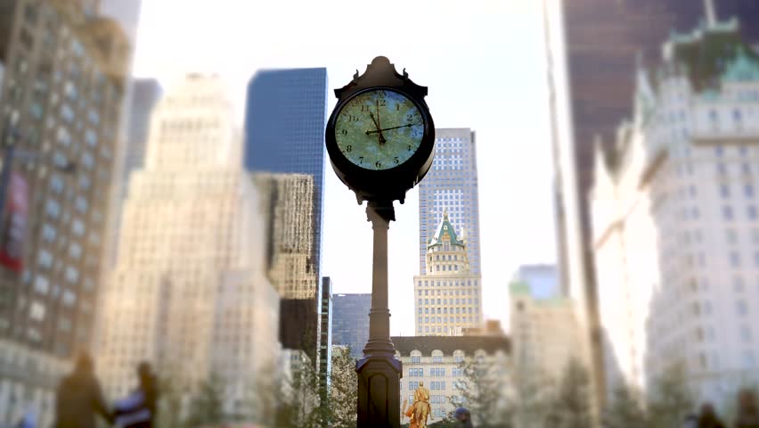 Beautiful Street Watch stands Illuminated against the Bright Sun Royalty-Free Stock Footage #3445777903