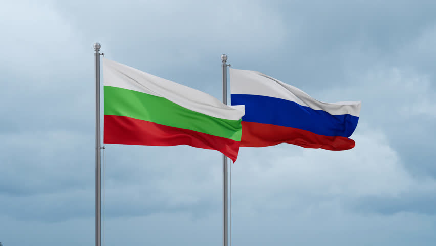 Russian Federation and Bulgaria flag waving together on cloudy sky, endless seamless loop Royalty-Free Stock Footage #3445883493