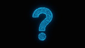 Blue neon digital question mark hologram loop animation - Powered by Shutterstock - Get 15% off with code: PIKWIZARD15