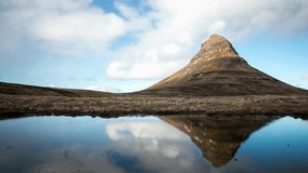 4K Ultra HD Time-lapse: Kirkjufell Mountain and Waterfall Landscape, Snaefellsnes Peninsula, Iceland