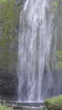 A 4k slow-motion vertical video Upper Multnomah Falls.