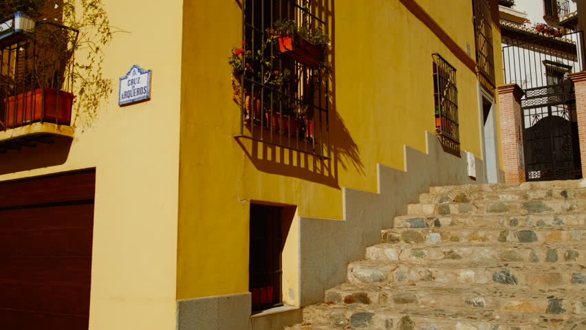 Architectural details in the Albaicin, Albayzin, district of Granada, Andalucia, Spain, showcase a blend of Moorish and Andalusian styles
