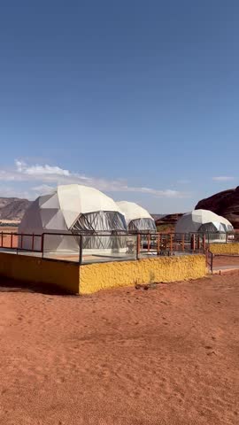 Bubble tents at desert camp, Wadi rum, Jordan