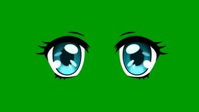 Cartoon Eyes top Resolution effect green screen 4k , The video element of on a green screen background, Ultra High Definition, 4k video, on a green screen background.