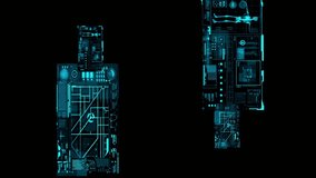 Futuristic 3D animation of maps and diagrams with mesh and grid textures. Glowing lines, abstract shapes, and mystical digital structures create a high-tech visual environment of the future. - Powered by Shutterstock - Get 15% off with code: PIKWIZARD15