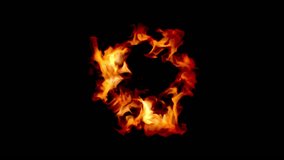 Fire Flame - Burning Loop - Circle Ring - 3D animation effect - Blend with your media as Add, Screen, Lighten