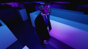 4k loop animation of cyborg walking in the maze - Powered by Shutterstock - Get 15% off with code: PIKWIZARD15