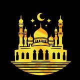 Video of the mosque lit upnin gold