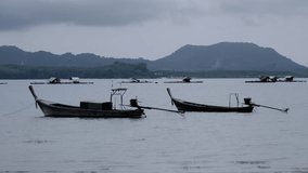 fishing boats moored in a local fishing 4k footage videos 2024.