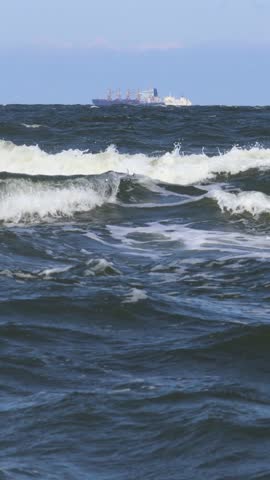 Sea waves. Baltic Sea. Storm Royalty-Free Stock Footage #3446481017