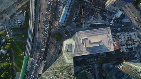 Aerial View of Moscow City Towers