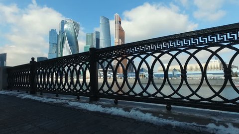 Moscow City Skyline from Taras Shevchenko Embankment