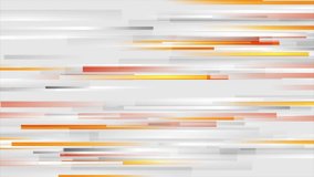 Grey and bright orange stripes abstract tech background. Seamless looping geometric motion design. Video animation Ultra HD 4K 3840x2160