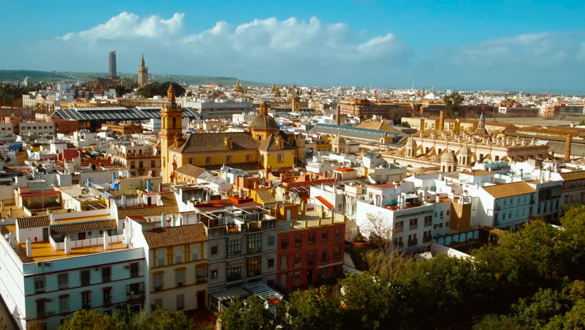 The Buhaira District in Seville, Andalucia, Spain, a tranquil area known for its lush gardens, reflective pools and remnants of Moorish history
