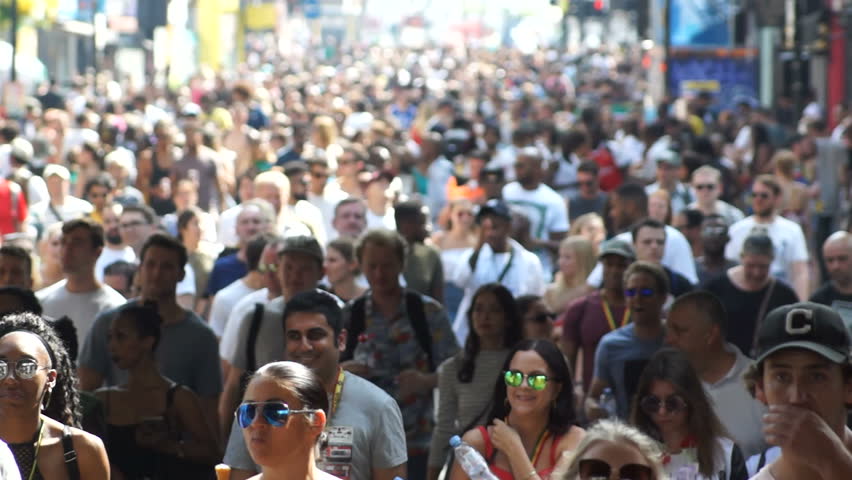 London, United Kingdom – August 26th 2017: Large, diverse crowd of people descend on the Notting Hill Carnival 