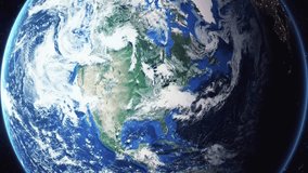 Earth zoom in from space and focus on Kamen, Germany. 3D Animation. Video footage. Background for travel intro.