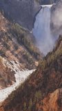 Vertical Video of Yellowstone Waterfall