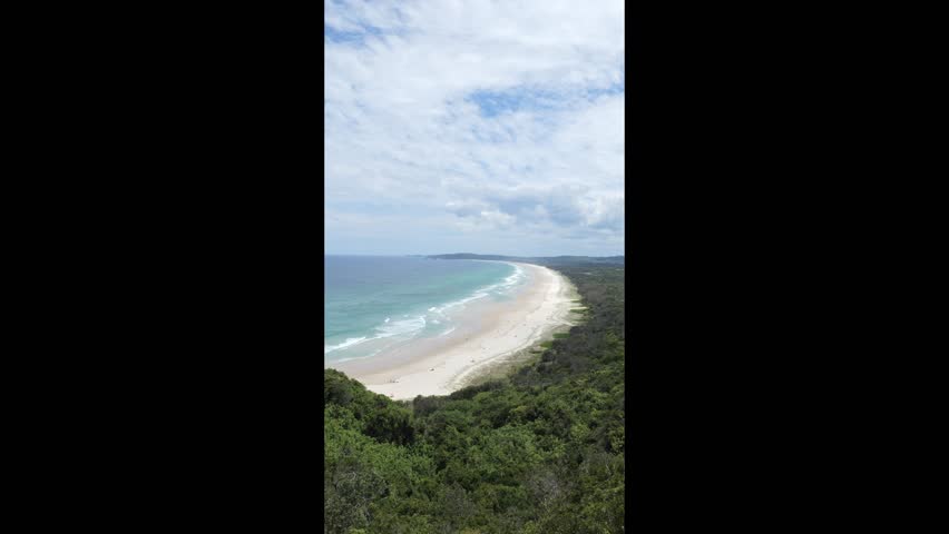 Vertical Video of Tallow Beach in Byron Bay Royalty-Free Stock Footage #3446788755