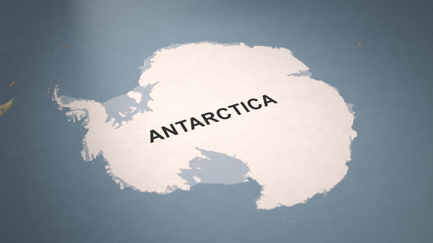 Old Paper Map of Antarctica