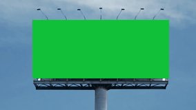Dynamic green screen billboard footage with stunning sky effects, perfect for adding captivating visuals to your project. High-quality video, ideal for advertising and creative presentations.