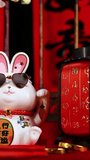 Year of the Rabbit Spring Festival video footage（Translation:blessing,Rich,Well,Safe and sound,To make money,Good lucky for you,may all your wishes come true）