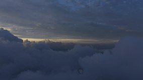 Clouds and morning sky or Doi Dam Viewpoint on the mountain full of fog in sea of clouds at dawn, Wiang Haeng district, Chiang Mai Thailand Asian, Sky above clouds, 4k Video