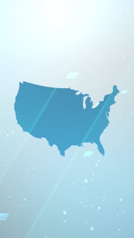 Mobile Vertical Resolution 1080x1920 Pixels, United States of America  Map Slider Background Opener, 
Suitable for Patriotic Programs, Corporate Intros, Tourism, Presentations
