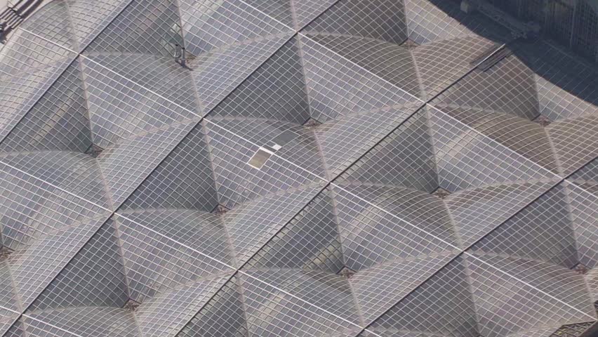Cologne with the iconic cathedral and central train station, sunny day, aerial view