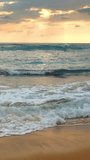 beautiful landscape with tropical sea sunset on the beach. Vertical video