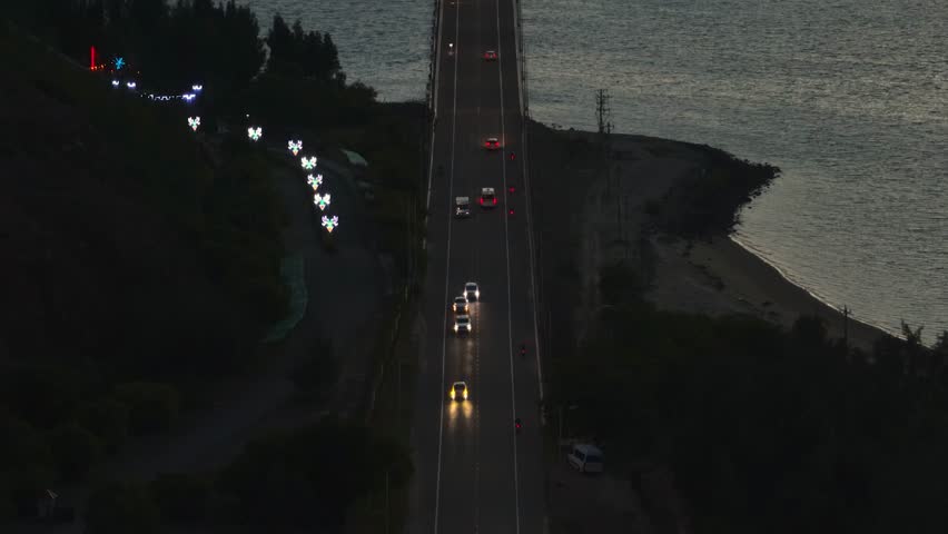 View from above, long bridge, it