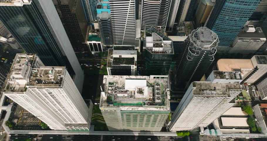 Residential buildings and streets in Makati City. Metro Manila, Philippines.
