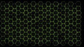 Futuristic surface concept with hexagons. Trendy sci-fi technology background with hexagonal pattern. Seamless loop.