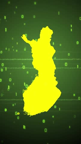 Mobile Vertical Resolution 1080x1920 Pixels, Finland Digital Map Country Digital Intro Opener Animation, Suitable for Technology shows, Tourism, Presentations, Sports Events