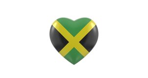 Pulsating Jamaica flag heart on a white background.