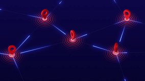 Technology connection digital data flowing with Location searching icon - Powered by Shutterstock - Get 15% off with code: PIKWIZARD15