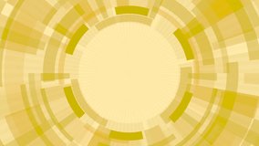 Abstract yellow and orange pattern of circles going deep,  creative concept design, digital seamless loop animation - stock video