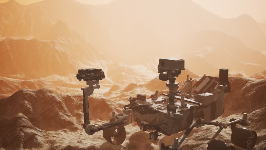 Curiosity Mars Rover exploring the surface of red planet - Powered by Shutterstock - Get 15% off with code: PIKWIZARD15
