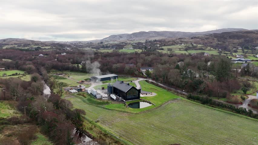 Ardara County Donegal , Ireland - JANUARY 15 2024 : The Ardara distillery is producing in the town