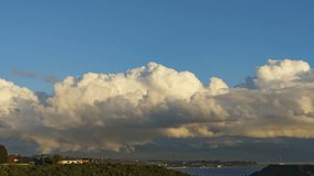 Time lapse of the clouds at sunset, in the city of Puerto Montt